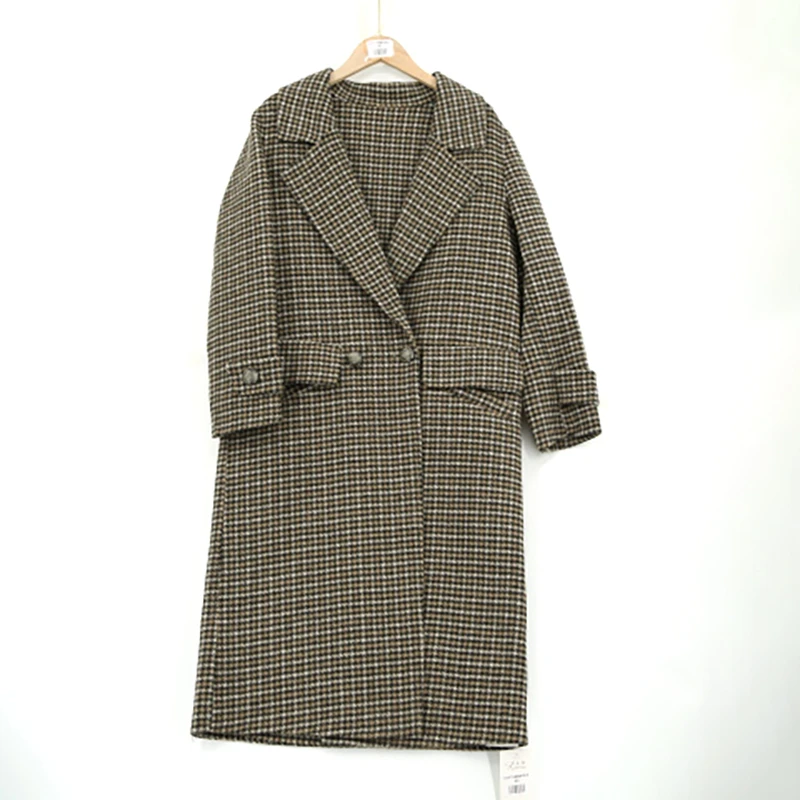 A6973  大衣外套时尚秋冬设计师中长款格子 XX