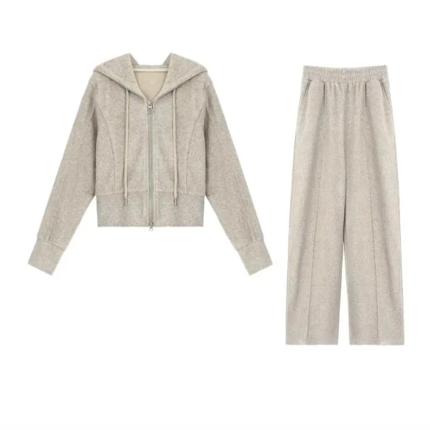 D2588秋冬保暖厚款重磅慵懒风休闲时尚套装