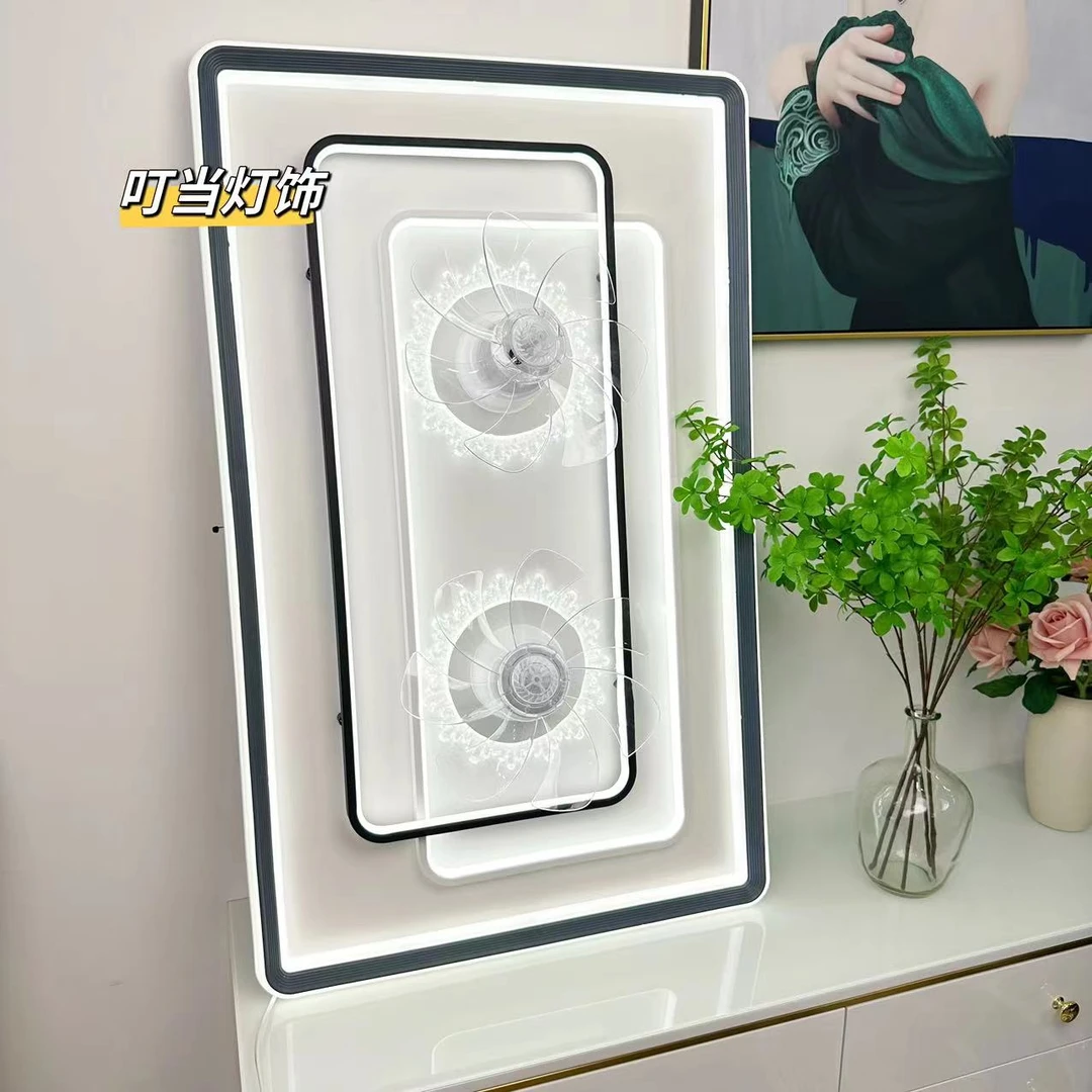 6038新品客厅语音摇头风扇灯简约现代吸顶吊扇灯电扇灯家用静音