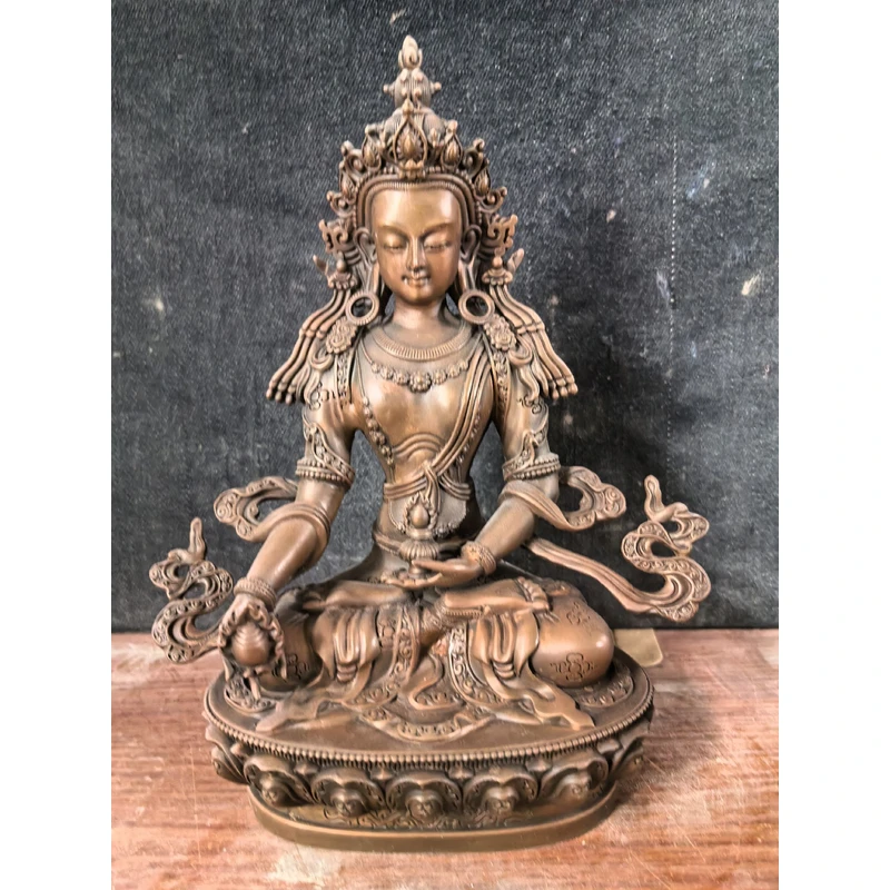 梵天造像7寸紫铜《地藏王菩萨》桌面陶瓷工艺品摆件菩萨像神像家用