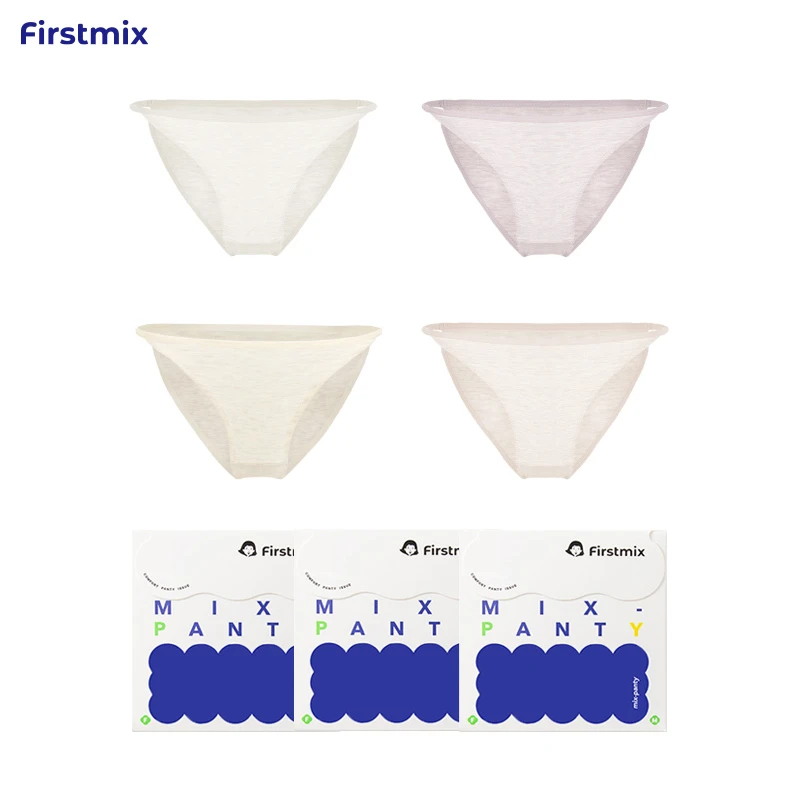 FIRSTMIX【4条】低腰细带天然花纱内裤抗菌薄款性感透气内裤推荐