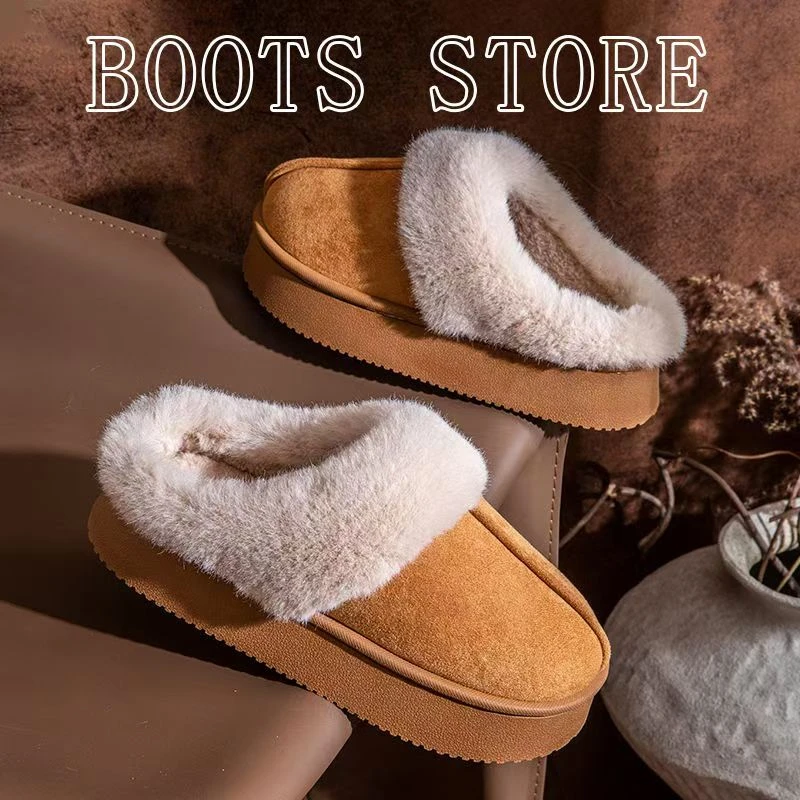 踩屎感冬季棉拖鞋男女情侣居家室内可外穿防滑加绒保暖毛绒棉拖鞋