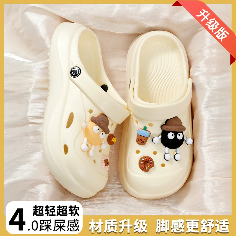 2025夏季爆款外穿厚底卡通透气防滑超软时尚防臭软底包头沙滩拖鞋