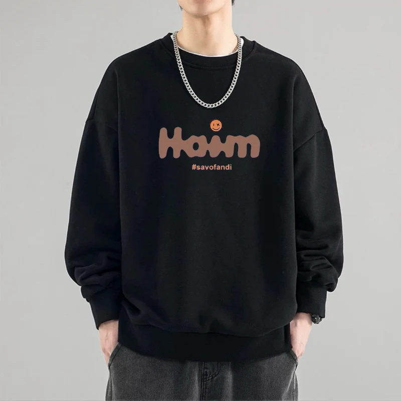 卫衣男秋冬款加绒加厚潮牌上衣秋季2024新款圆领长袖t恤男士秋装