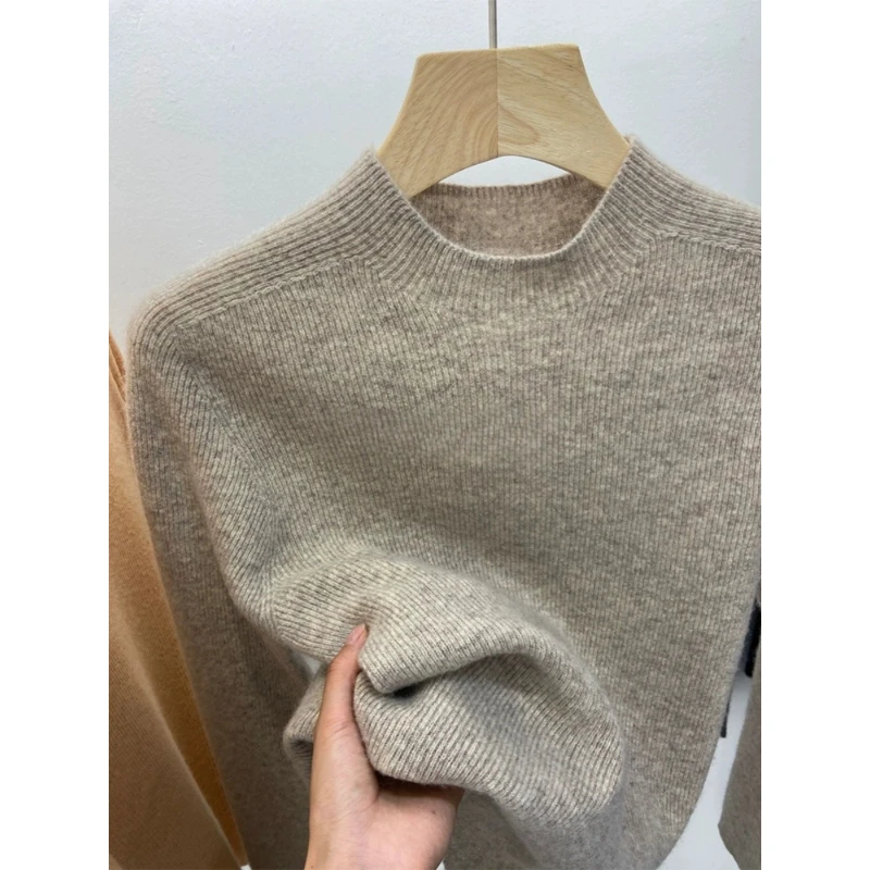 这件内搭舒服太好穿了，推荐！花驼色半高领毛衣针织衫打底衫上衣女