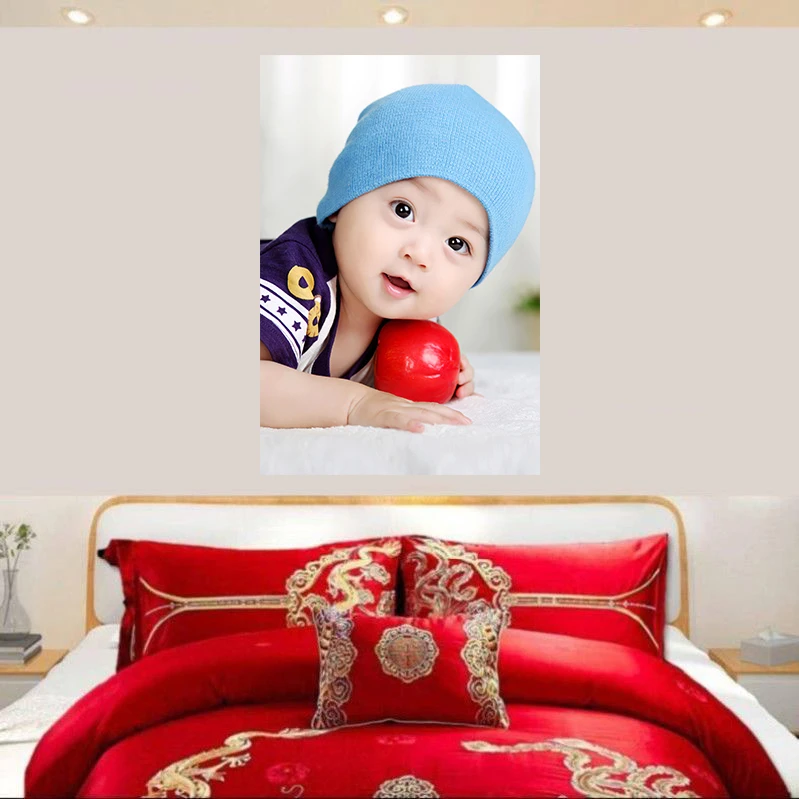 男女宝宝可爱宝贝海报照片婚房婴儿图孕妇备孕胎教墙贴自粘贴画