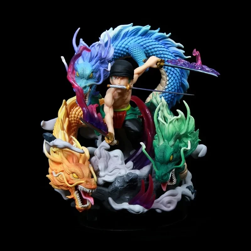 Q版路飞VS凯多三龙索隆恶魔风脚山治战斗场景海贼王手办摆件
