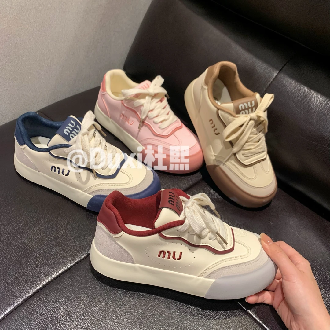 2024年新款秋季德训撞色舒适百搭软底时尚休闲小白鞋