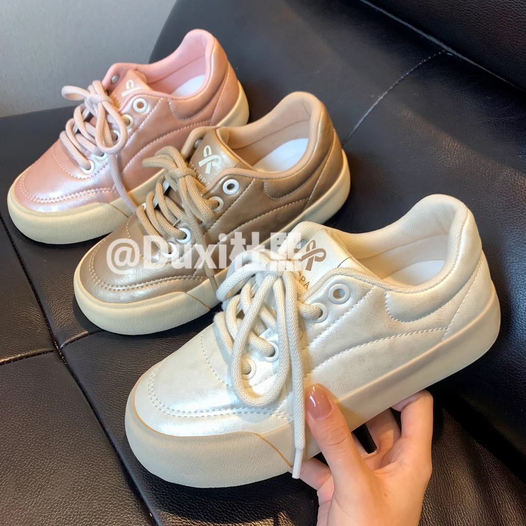 2024早秋新款面包鞋运动休闲软底软面小白鞋