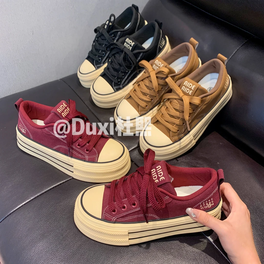 杜熙Duxi2024秋冬经典厚底增高百搭软底女鞋