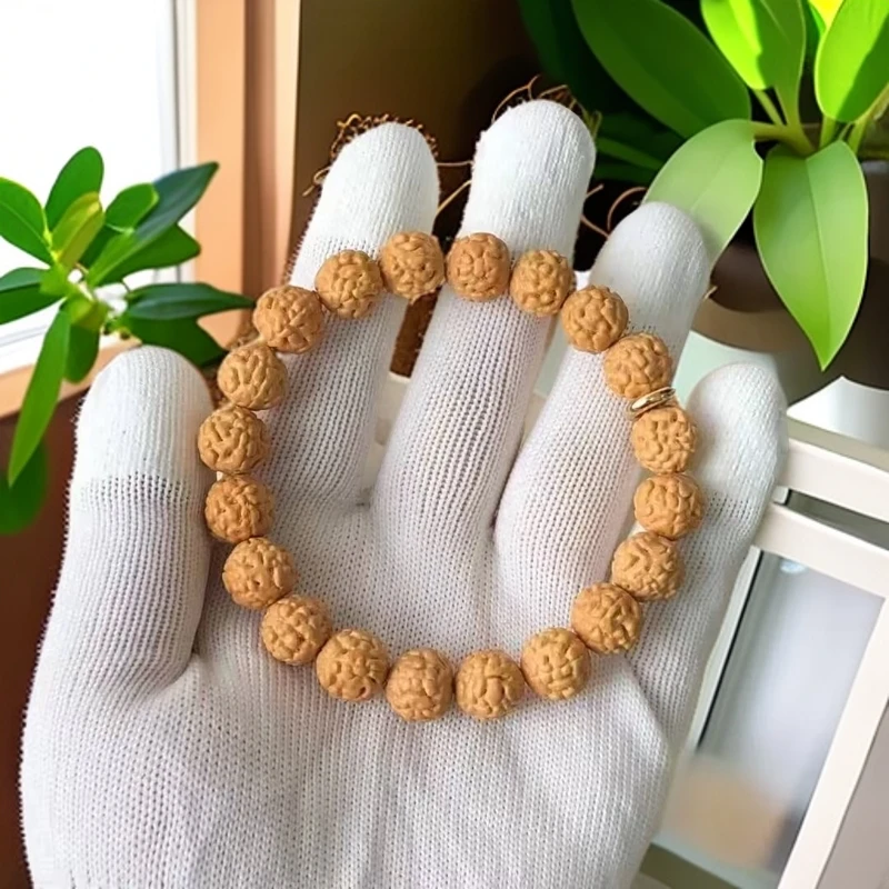 五瓣深清清理蛤蟆背手串杏黄皮颗颗饱满文玩核桃原籽佛珠学生盘玩