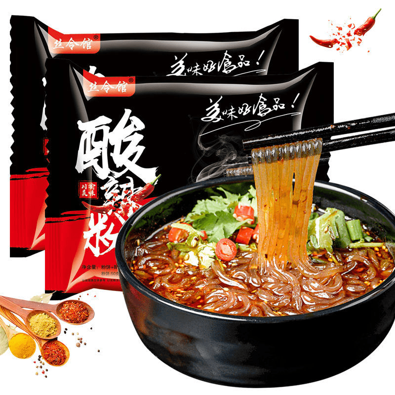 【超级好吃】特色酸辣粉非油炸粉丝学生宿舍宵夜小吃批发105g袋装