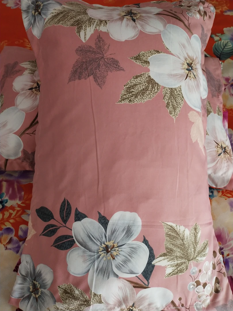 枕套 48×74 一对两只装  粉色花卉