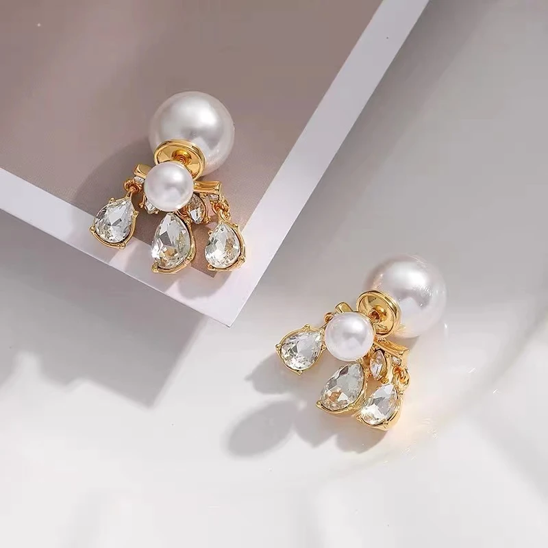 铜合金合成锆石耳饰 法曼达【水滴之恋】高级感大牌风耳环M011561