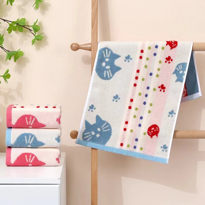 30*60ｍ纯棉六条装家用中号毛巾柔软吸水六条混搭装