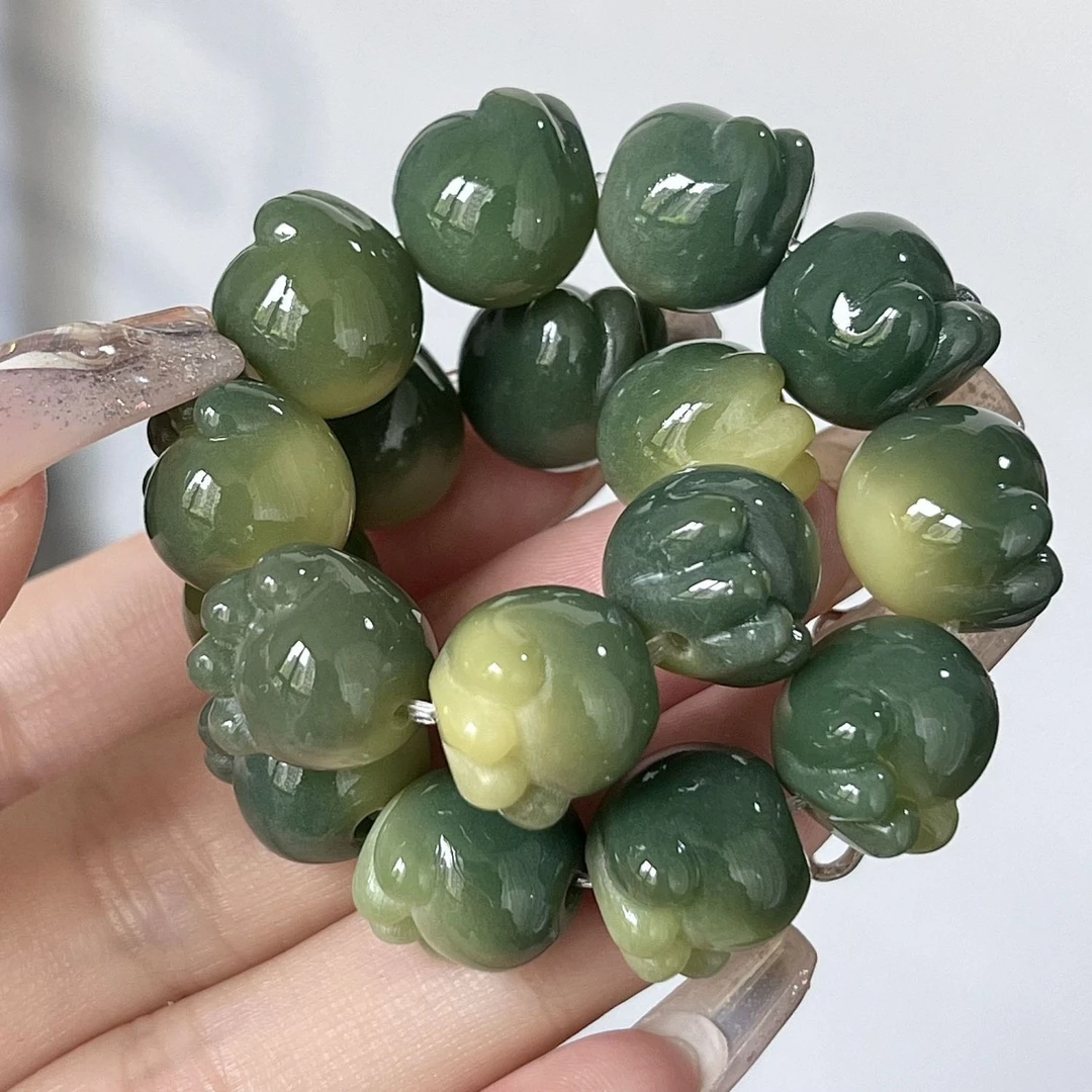新品小青柠猫爪菩提根手串女文玩佛珠念珠学生绕指柔盘玩手串男