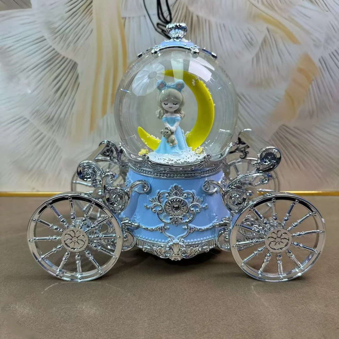 水晶球音乐盒天使女孩雪花七音乐盒