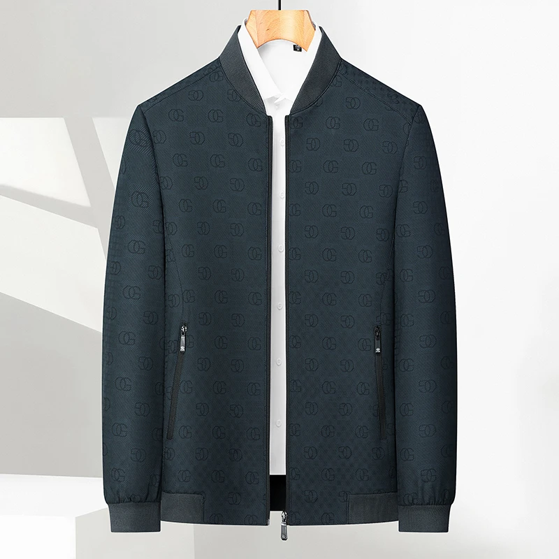 春秋季中老年棒球领夹克衫休闲时尚上衣外套中老年春秋季茄克8967