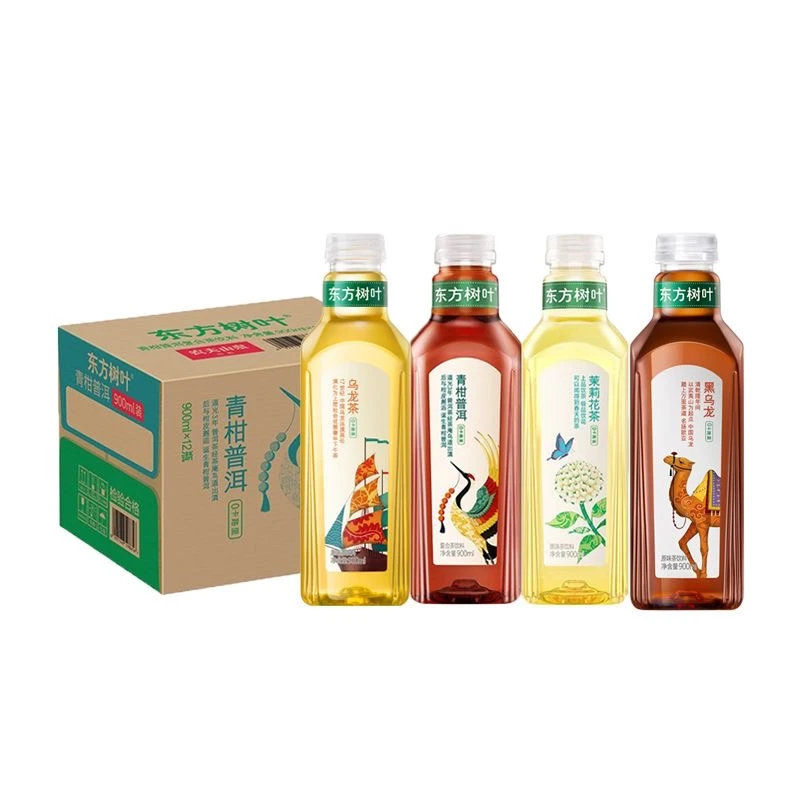 农夫山泉东方树叶茉莉花/青柑普洱/黑乌龙/乌龙茶900mlx12瓶无糖