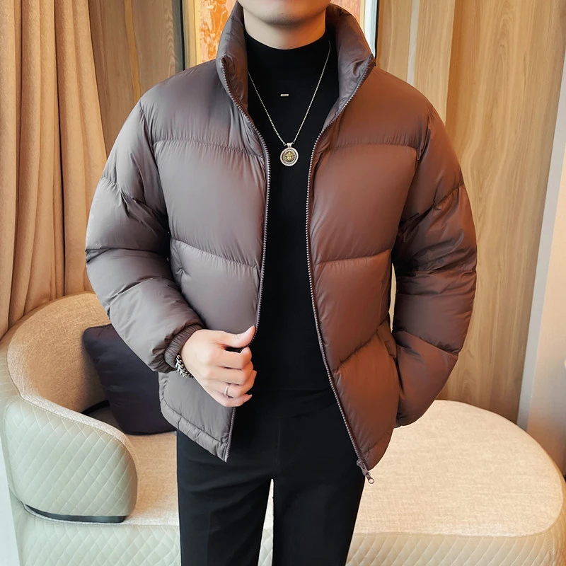 猎撒修身男士时尚立领排骨羽绒服男士冬季简约轻便保暖型男外套