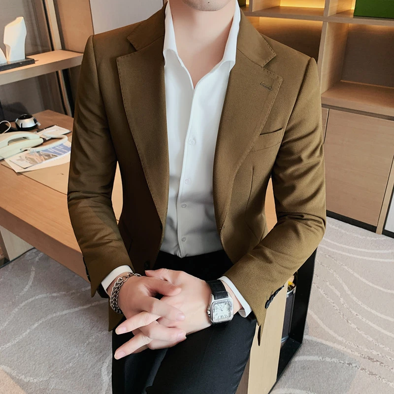 猎撒秋装英伦风商务修身帅气西服男生小西装休闲韩版西装外套单西