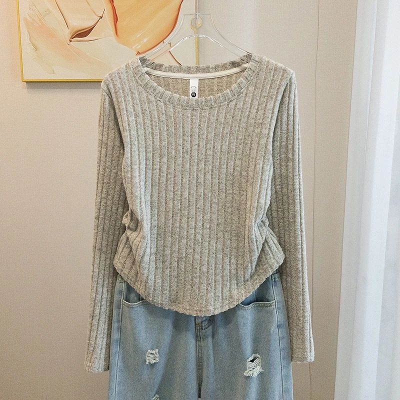 yoewshean/羽媗微胖妹妹大码女装显瘦修身新款百搭长袖内搭打底衫