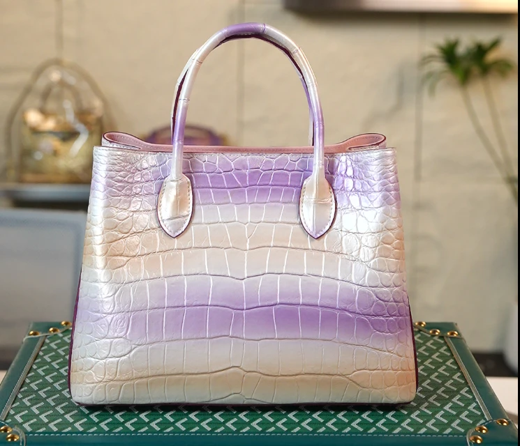 【2024无撞款设计版高定女包】鳄鱼皮手提单肩斜跨包T219