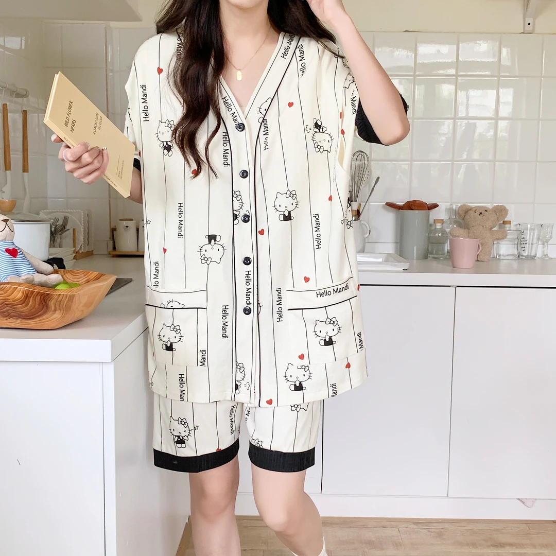 夏季薄款短袖月子服哺乳装孕妇睡衣家居服喂奶产后产妇怀孕吸汗