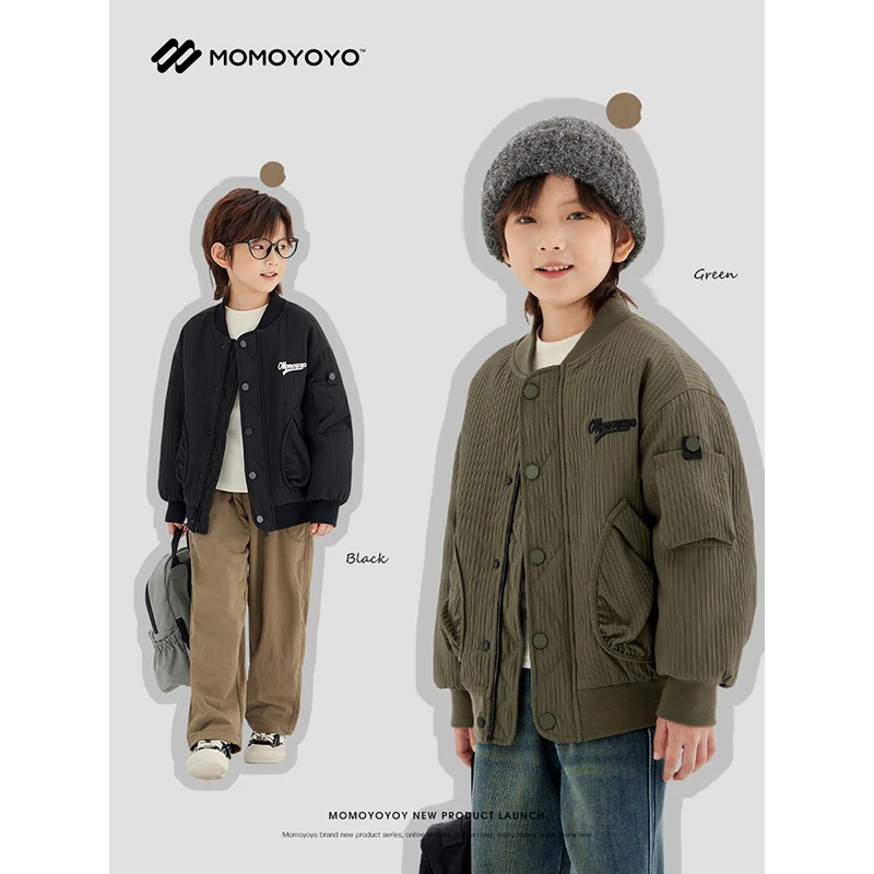 【棒球天才】秋冬男童肌理棒球棉服 6906D