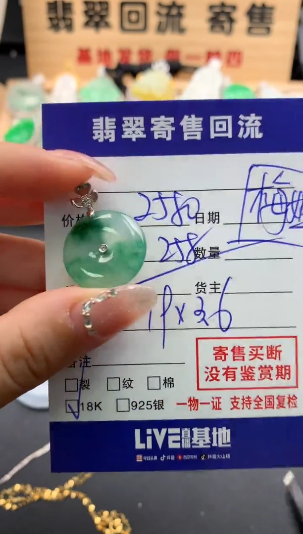 【闪购商品】翡翠颈饰18K金镶嵌10118790