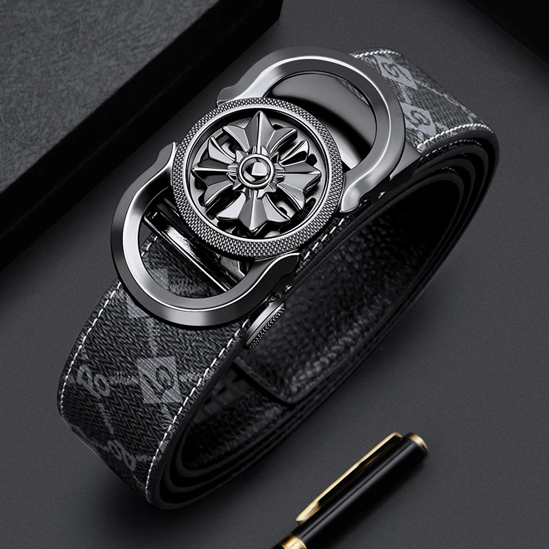 英皇保罗皮带男士真皮2024新款自动扣腰带奢侈品牌时尚潮流裤带男