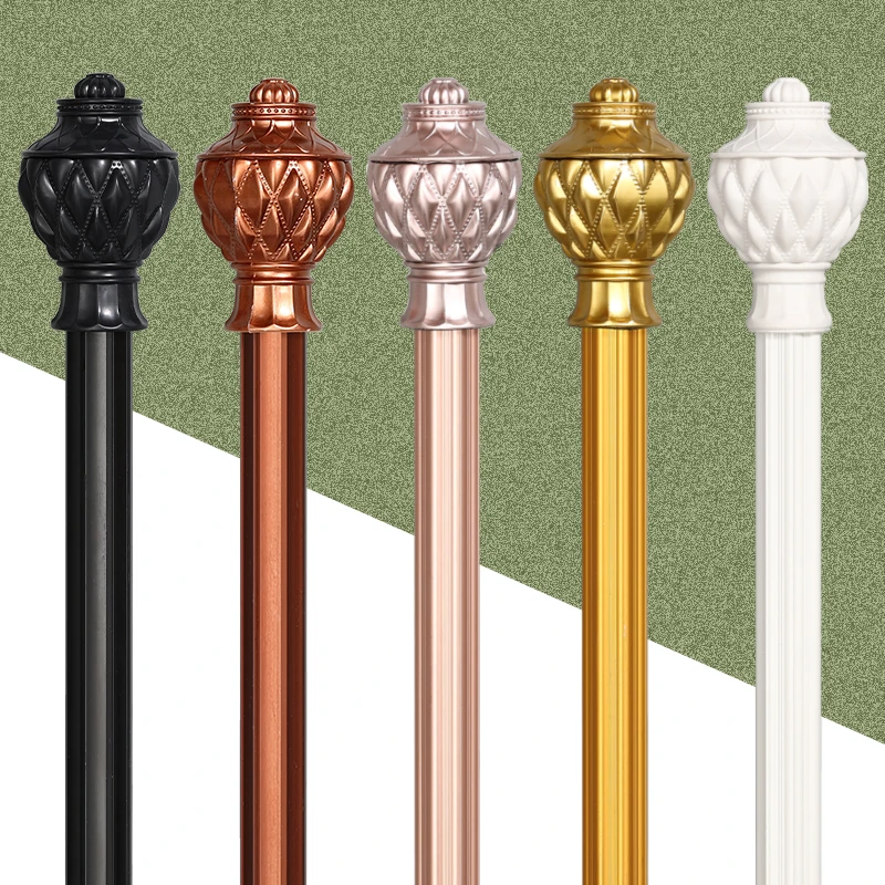 超厚铝合金窗帘杆静音罗马杆一整套配件阳台卧室单杆双杆顶装侧装