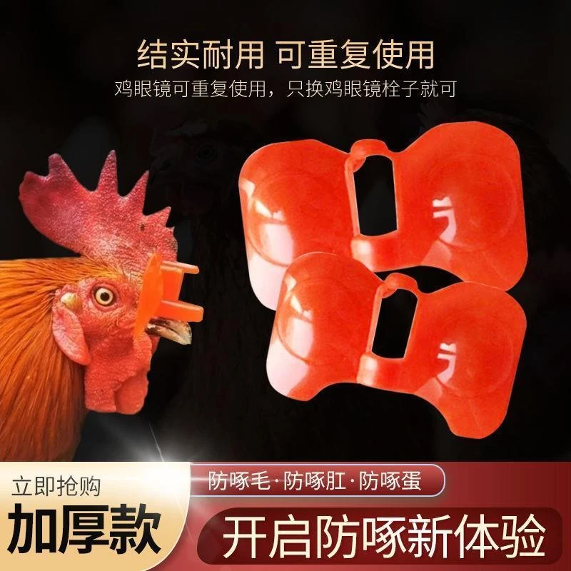鸡眼镜中号鸡眼睛带孔防啄鸡眼罩山鸡土鸡鸡用的眼镜防鸡打鸣神器