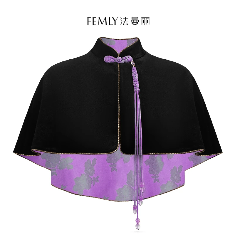 FEMLY法曼丽 2023新款时尚双面百搭复古披肩2156