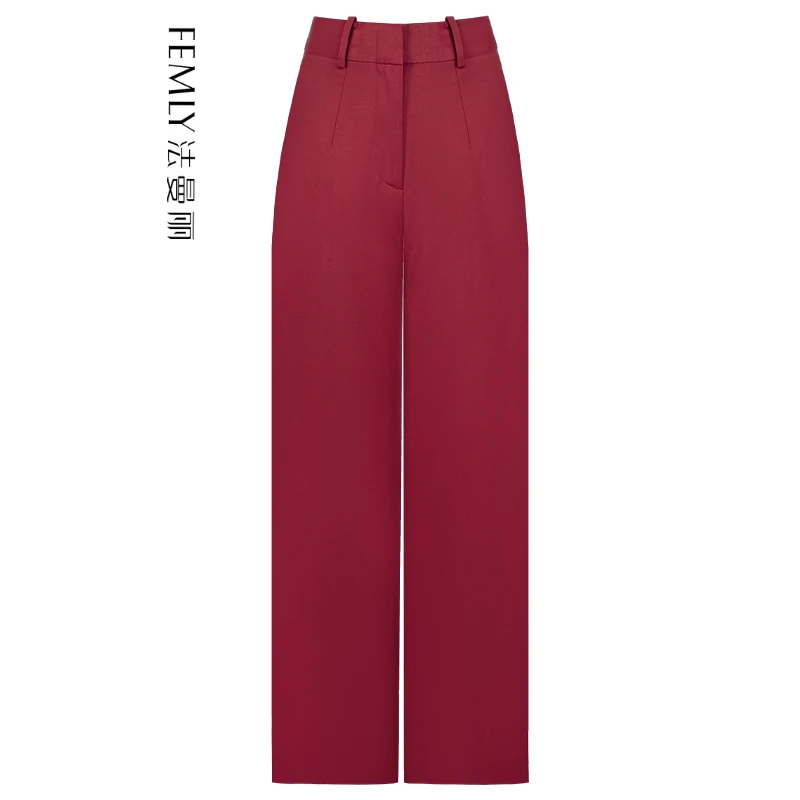 FEMLY法曼丽 2024秋季气质简约休闲百搭优雅西装直筒裤K2945