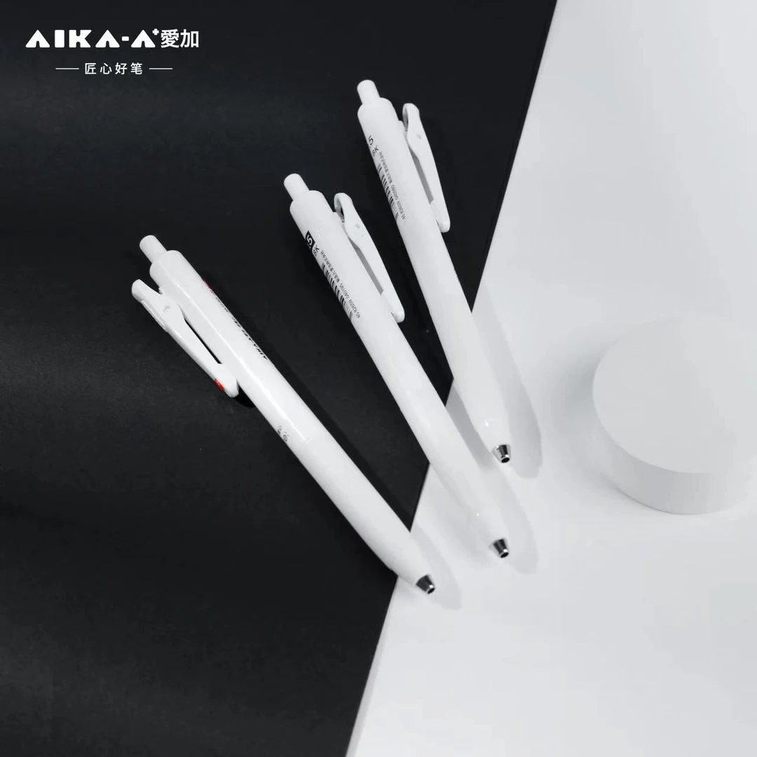 爱加低重心按动中性笔AK22黑芯CST笔头0.5mm学生用考试大容量动笔