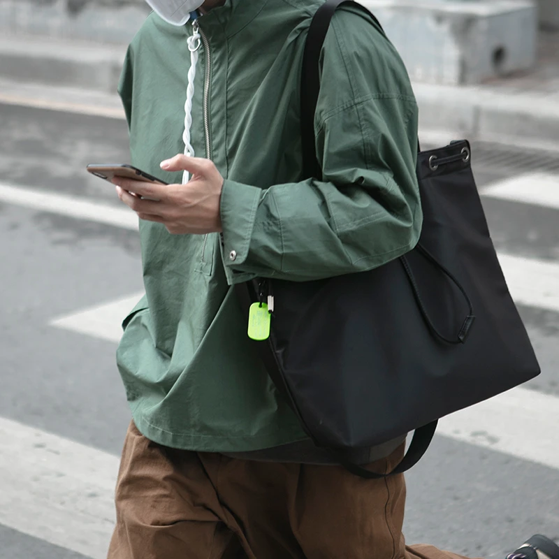 UPST英国设计师牛津布斜挎包男ins潮托特包单肩包男士复古手提包