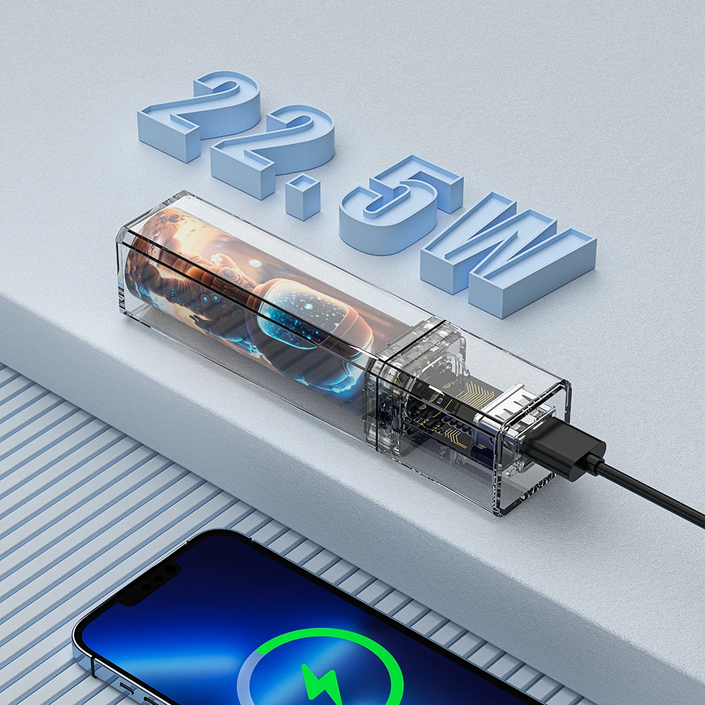 飞行客磁吸口红充电宝22.5瓦超级快充大容量可换电池透明机甲