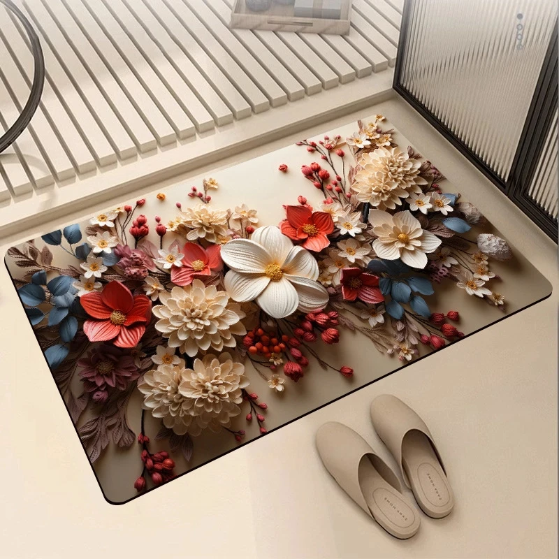 硅藻泥吸水垫软垫浴室进门地垫卫生间入户门垫厕所防滑脚垫门垫子