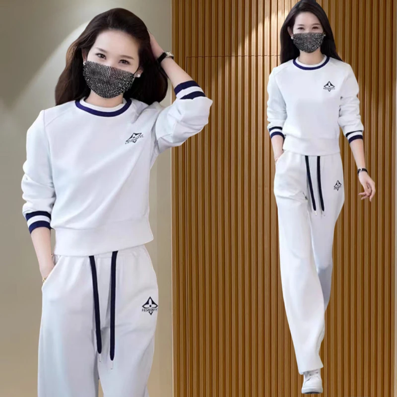 时尚休闲运动套装女2025春秋新款韩版宽松显瘦洋气减龄时尚两件套