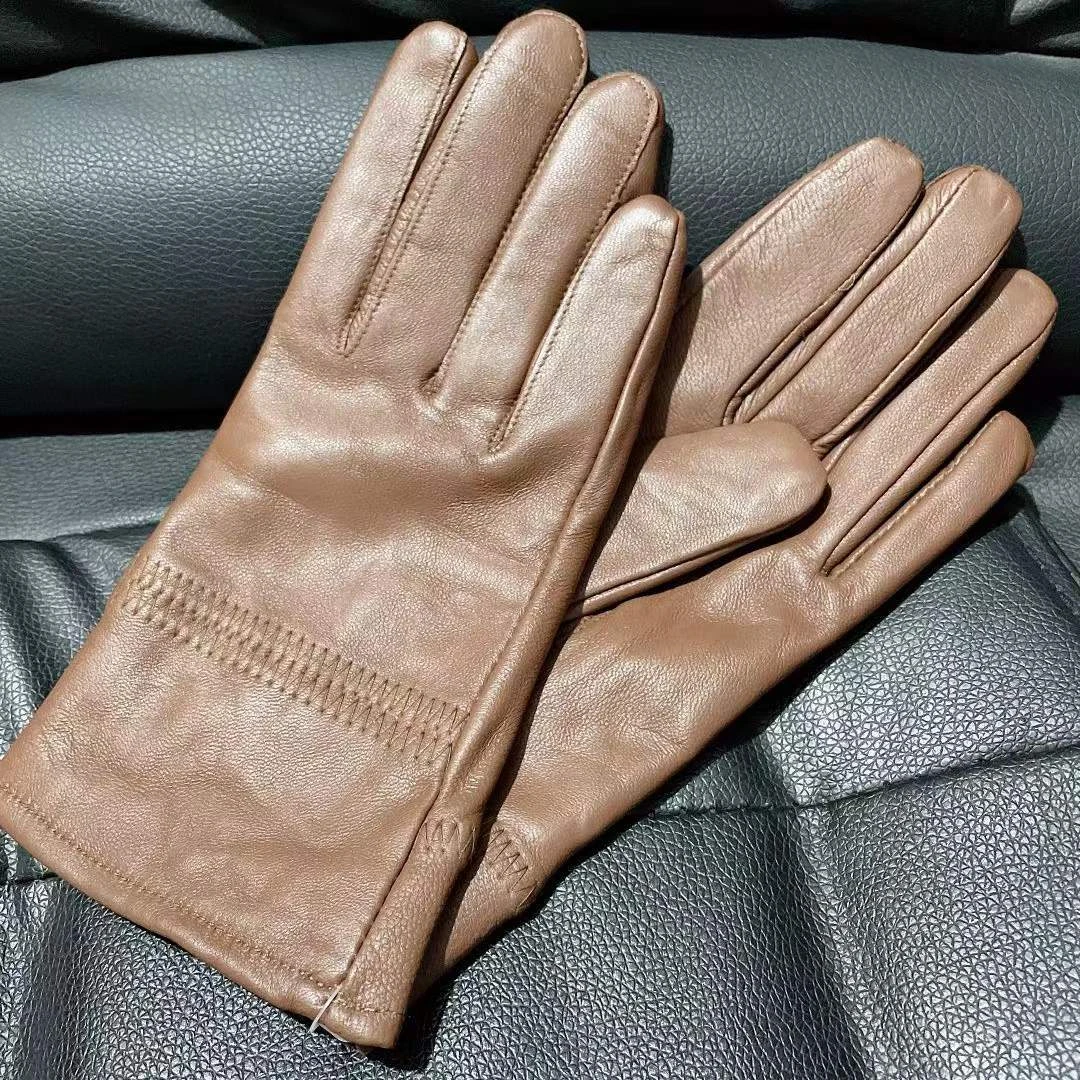 真皮手套男士女冬天保暖加绒柔软加厚冬季骑行开车女士绵羊皮手套