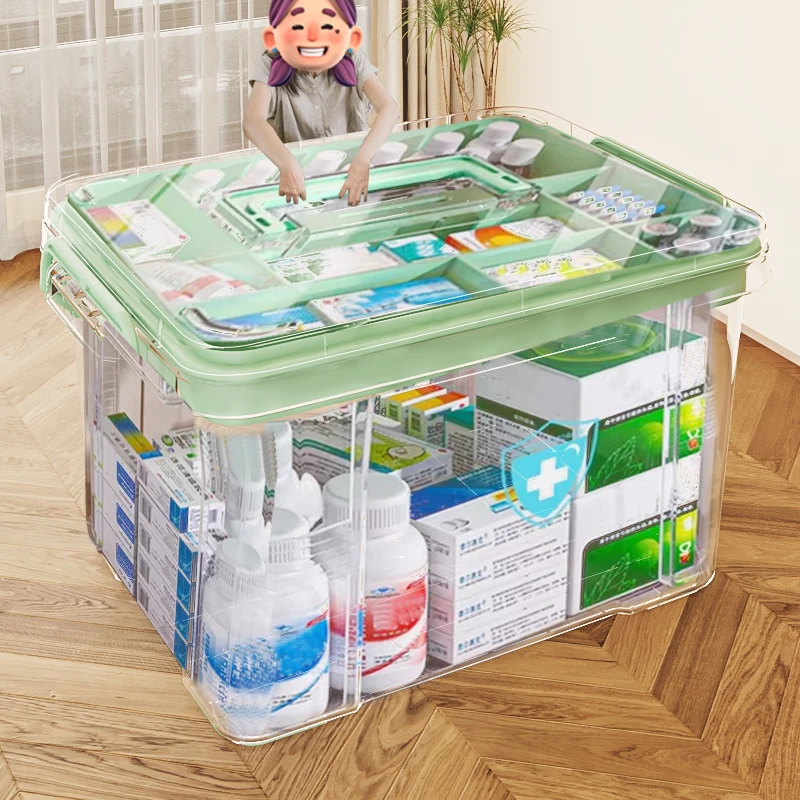 小药箱送女朋友应急家用医药箱急救药箱应急收纳盒双层药品收纳箱