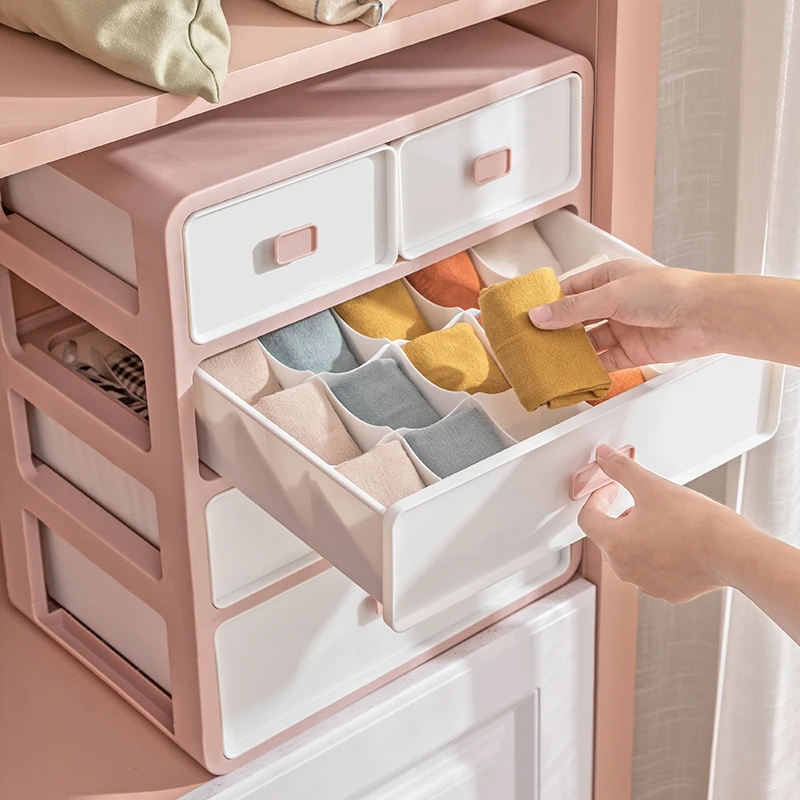 内衣收纳盒抽屉式袜子内裤文胸三合一衣柜分格神器家用衣物整理箱
