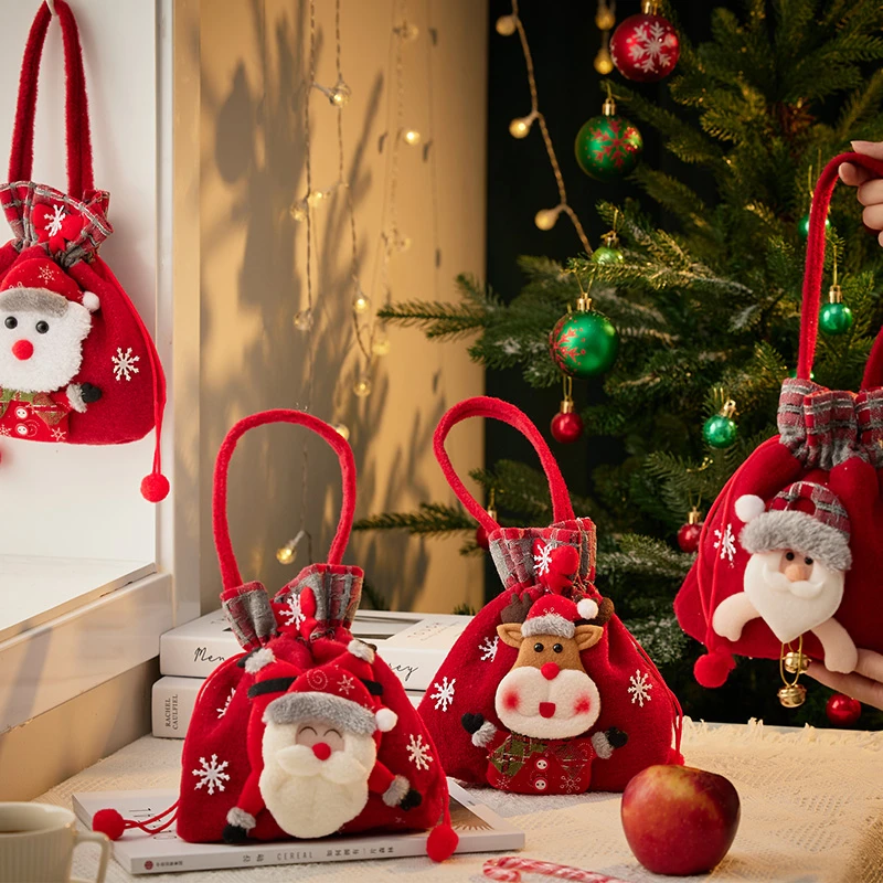 圣诞节儿童小礼品袋礼物袋平安夜苹果包装盒手提袋糖果袋子装饰品