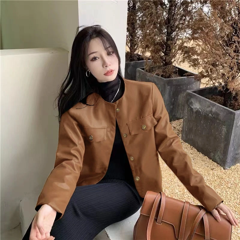 聂姑娘-新款设计感复古港风高级街头风辣妹上衣女外套3369#0.1