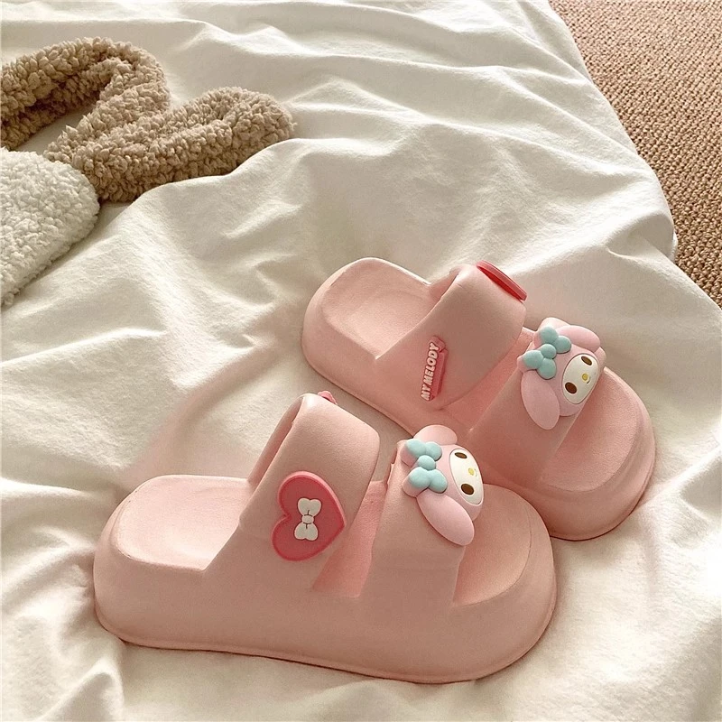 美乐蒂厚底凉拖鞋可爱卡通女款夏季外穿增高踩屎感eva防滑拖鞋女
