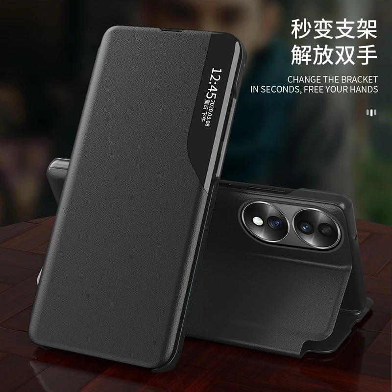 荣耀70手机壳华为荣耀70pro保护套翻盖式皮套镜头全包防摔