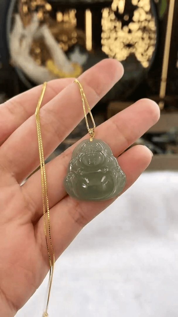 【闪购商品】和田玉颈饰18K金镶嵌22