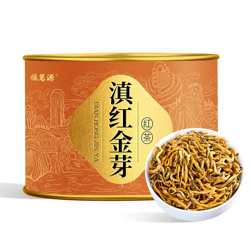 福茗源滇红金芽 红茶茶叶特级新茶春茶蜜香型滇红工夫红茶罐装50g