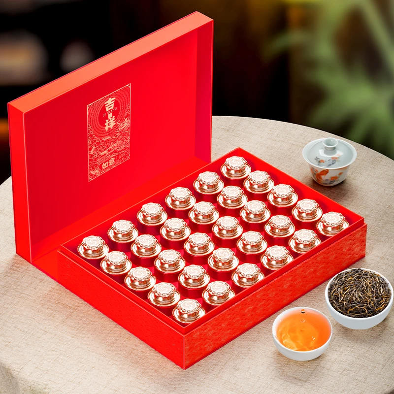 福茗源茶叶新茶金骏眉蜜香型高山红茶浓香自饮礼盒送礼30小罐500g